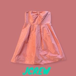 JCREW•strapless•silk•PEACH• 4p best part pockets